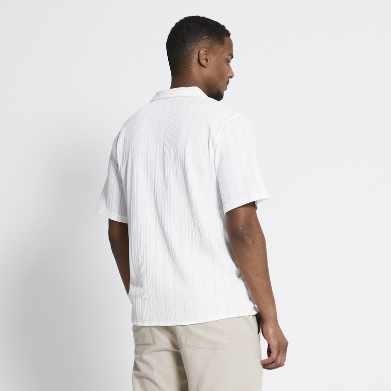 Short sleeve shirt "Steven Structure Stripe" Beige